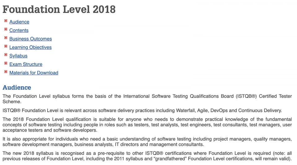 ISTQB Foundation Level (CTFL)