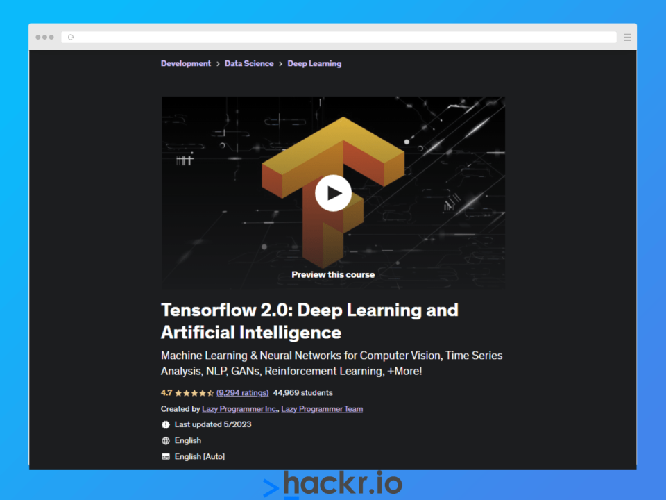 Deep learning hot sale lazy programmer