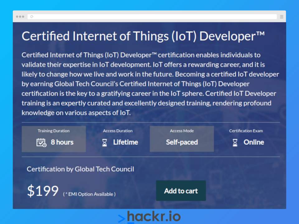 [Global Tech Council] Certified IoT Developer