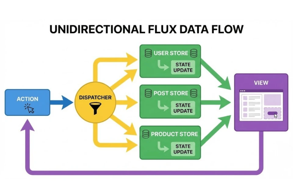 unidirectional flux data flow