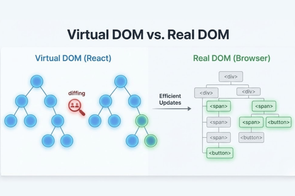 virtual vs real dom in react