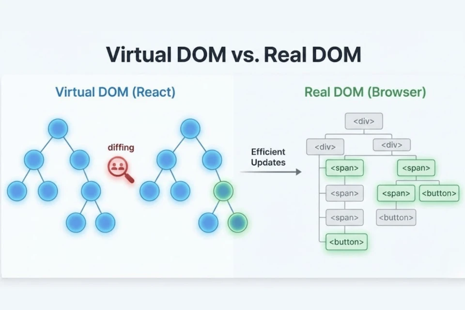 virtual vs real dom in react