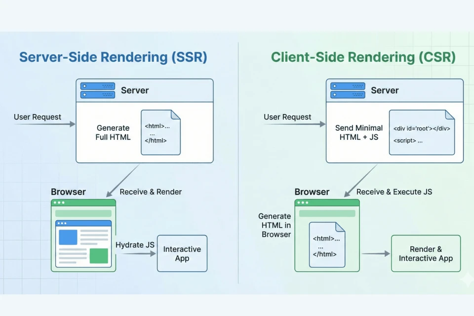 server side rendering vs. client side rendering with javascript frameworks