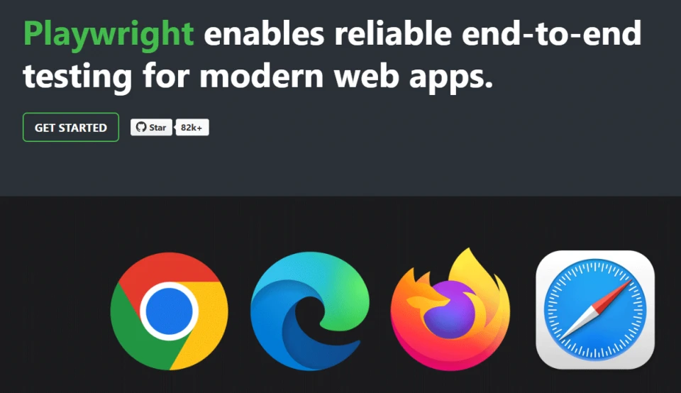 Playwright automation testing framework dashboard showing test results across Chromium, Firefox, and WebKit browsers