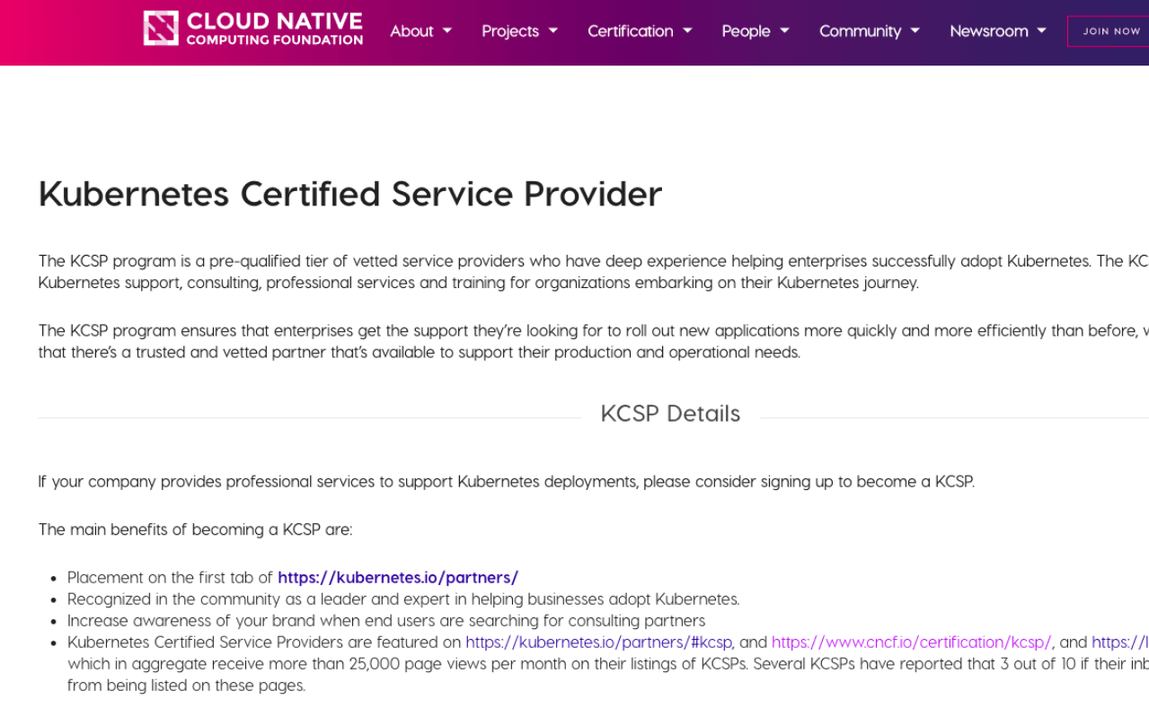 Kubernetes Certified Service Provider